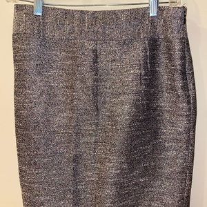 Banana Republic skirt in peach, white, black,  metallic tones. Holiday ready!